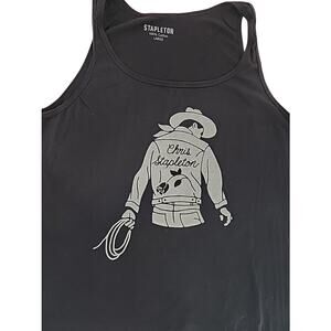 Chris Stapleton Women’s Tank Top Sleeveless Black White Western Cowboy Large